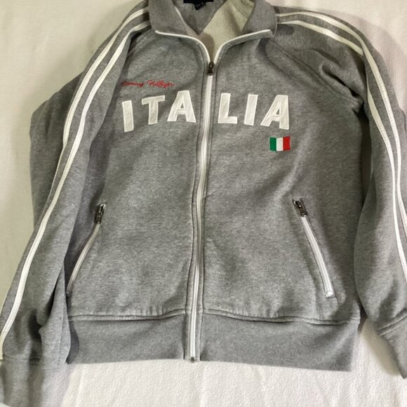 Older Tommy Hilfiger Mens large ITALIA full zip sweatshirt great condition - Picture 1 of 14